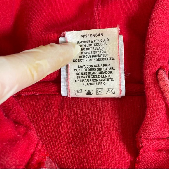 NHL DETROIT REDWINGS HOODIE MEN'S LARGE RED AUTHENTIC ICE HOCKEY LONG SLEEVE - Picture 4 of 5